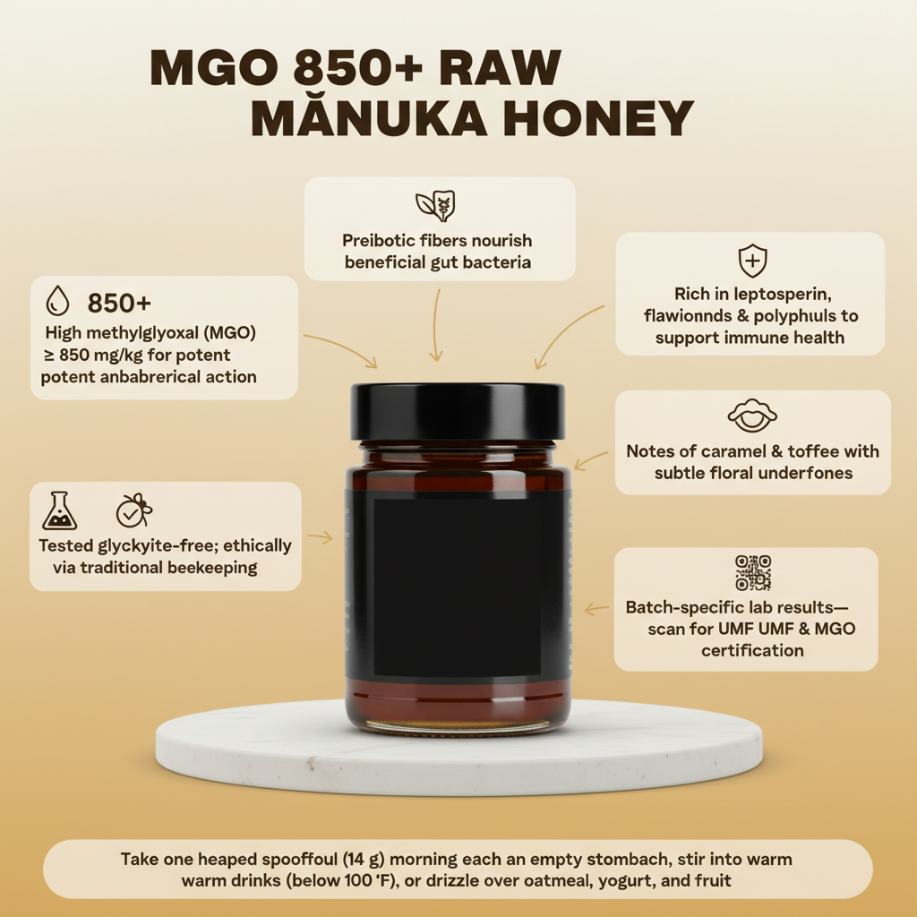 MGO 850+ Raw Mānuka Honey
